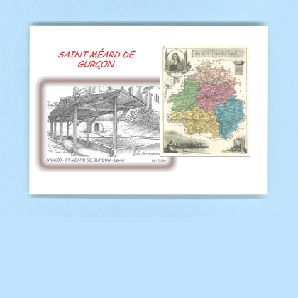Cartes Postales impression Noir avec dpartement sur la ville de ST MEARD DE GURCON Titre : lavoir