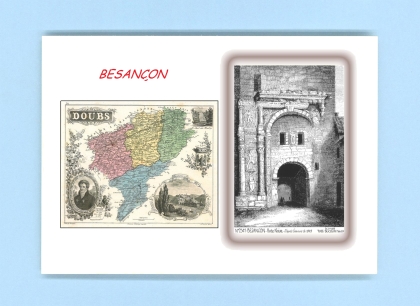 Cartes Postales impression Noir avec dpartement sur la ville de BESANCON Titre : porte noire