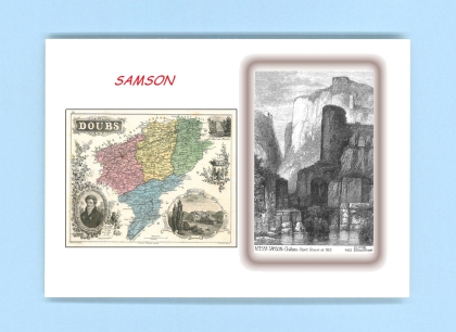 Cartes Postales impression Noir avec dpartement sur la ville de SAMSON Titre : chateau