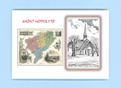 Cartes Postales impression Noir avec dpartement sur la ville de ST HIPPOLYTE Titre : chapelle du mont