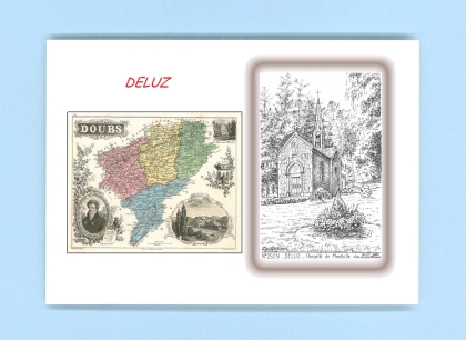 Cartes Postales impression Noir avec dpartement sur la ville de DELUZ Titre : chapelle de montoille