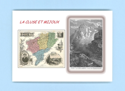 Cartes Postales impression Noir avec dpartement sur la ville de LA CLUSE ET MIJOUX Titre : fort de joux