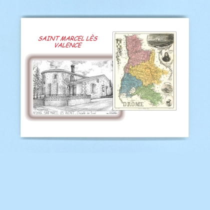 Cartes Postales impression Noir avec dpartement sur la ville de ST MARCEL LES VALENCE Titre : chapelle de surel