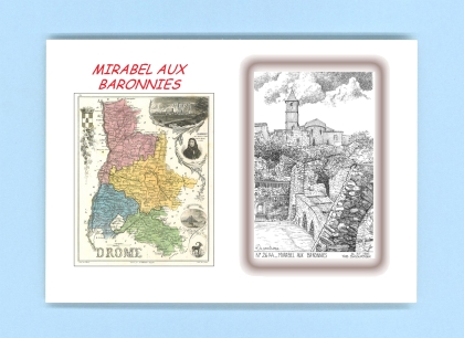Cartes Postales impression Noir avec dpartement sur la ville de MIRABEL AUX BARONNIES Titre : vue