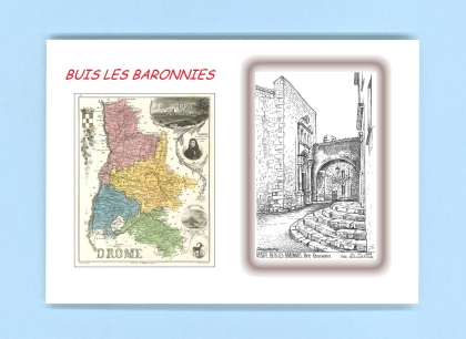 Cartes Postales impression Noir avec dpartement sur la ville de BUIS LES BARONNIES Titre : porte renaissance