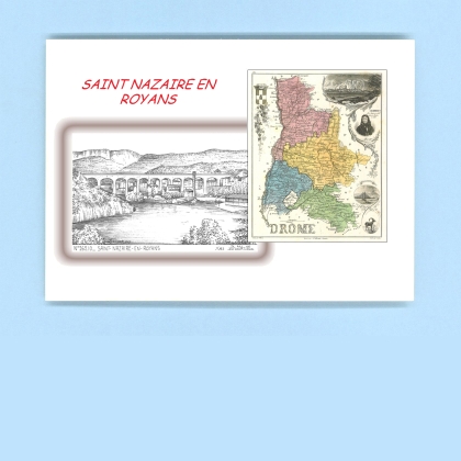 Cartes Postales impression Noir avec dpartement sur la ville de ST NAZAIRE EN ROYANS Titre : vue