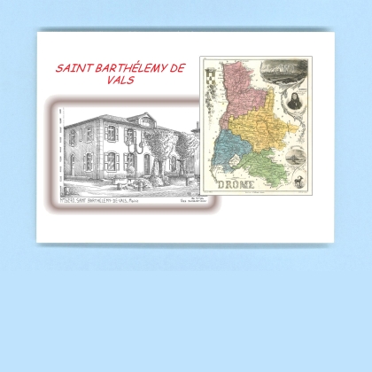 Cartes Postales impression Noir avec dpartement sur la ville de ST BARTHELEMY DE VALS Titre : mairie