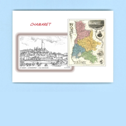 Cartes Postales impression Noir avec dpartement sur la ville de CHAMARET Titre : vue generale