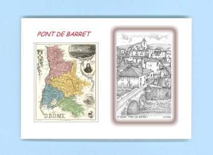 Cartes Postales impression Noir avec dpartement sur la ville de PONT DE BARRET Titre : vue