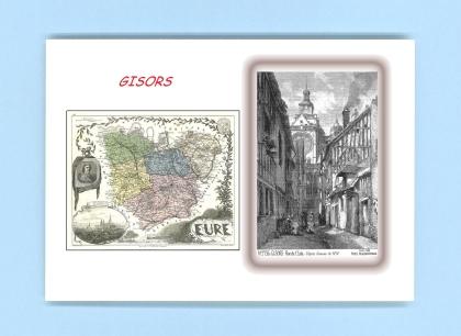 Cartes Postales impression Noir avec dpartement sur la ville de GISORS Titre : rue de l isle