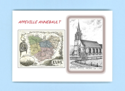 Cartes Postales impression Noir avec dpartement sur la ville de APPEVILLE ANNEBAULT Titre : eglise