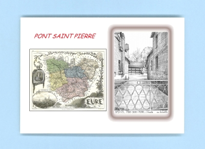 Cartes Postales impression Noir avec dpartement sur la ville de PONT ST PIERRE Titre : l andelle