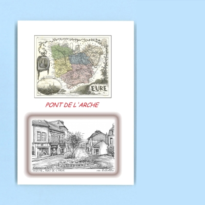 Cartes Postales impression Noir avec dpartement sur la ville de PONT DE L ARCHE Titre : vue