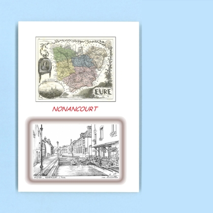Cartes Postales impression Noir avec dpartement sur la ville de NONANCOURT Titre : l avre