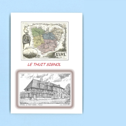 Cartes Postales impression Noir avec dpartement sur la ville de LE THUIT SIGNOL Titre : manoir