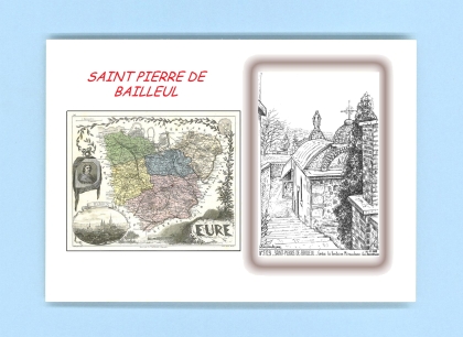 Cartes Postales impression Noir avec dpartement sur la ville de ST PIERRE DE BAILLEUL Titre : grace la fontaine miraculeuse