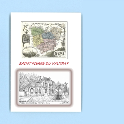Cartes Postales impression Noir avec dpartement sur la ville de ST PIERRE DU VAUVRAY Titre : mairie