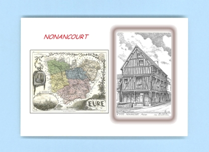 Cartes Postales impression Noir avec dpartement sur la ville de NONANCOURT Titre : maison