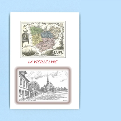 Cartes Postales impression Noir avec dpartement sur la ville de LA VIEILLE LYRE Titre : vue