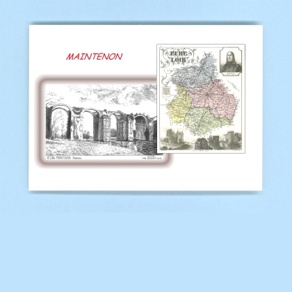 Cartes Postales impression Noir avec dpartement sur la ville de MAINTENON Titre : aqueduc