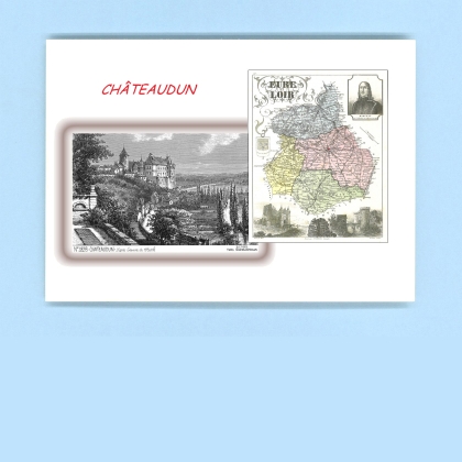 Cartes Postales impression Noir avec dpartement sur la ville de CHATEAUDUN Titre : vue