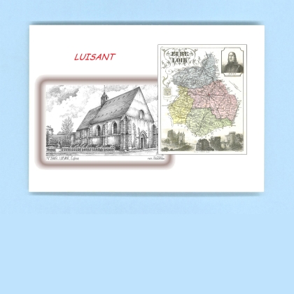 Cartes Postales impression Noir avec dpartement sur la ville de LUISANT Titre : eglise
