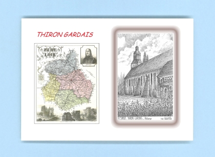 Cartes Postales impression Noir avec dpartement sur la ville de THIRON GARDAIS Titre : abbaye