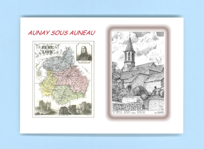 Cartes Postales impression Noir avec dpartement sur la ville de AUNAY SOUS AUNEAU Titre : vue
