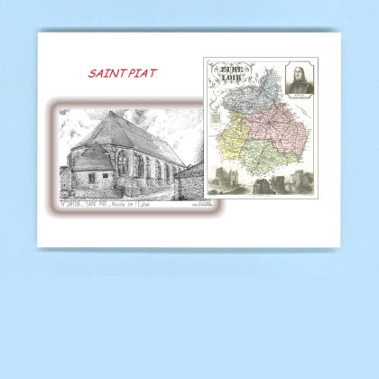 Cartes Postales impression Noir avec dpartement sur la ville de ST PIAT Titre : abside de l eglise