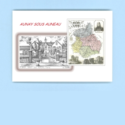 Cartes Postales impression Noir avec dpartement sur la ville de AUNAY SOUS AUNEAU Titre : mairie