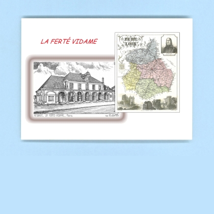 Cartes Postales impression Noir avec dpartement sur la ville de LA FERTE VIDAME Titre : mairie