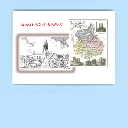 Cartes Postales impression Noir avec dpartement sur la ville de AUNAY SOUS AUNEAU Titre : vue