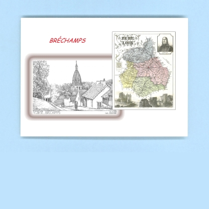 Cartes Postales impression Noir avec dpartement sur la ville de BRECHAMPS Titre : vue