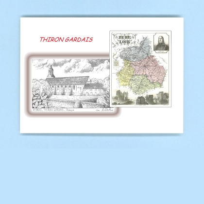 Cartes Postales impression Noir avec dpartement sur la ville de THIRON GARDAIS Titre : abbaye