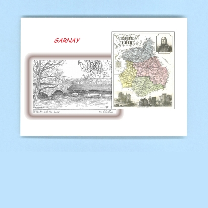 Cartes Postales impression Noir avec dpartement sur la ville de GARNAY Titre : lavoir