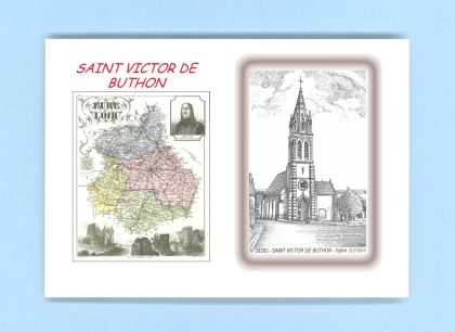 Cartes Postales impression Noir avec dpartement sur la ville de ST VICTOR DE BUTHON Titre : eglise