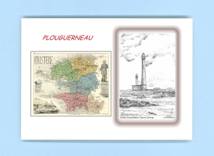 Cartes Postales impression Noir avec dpartement sur la ville de PLOUGUERNEAU Titre : phare de l ile vierge