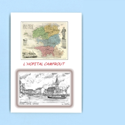 Cartes Postales impression Noir avec dpartement sur la ville de L HOPITAL CAMFROUT Titre : vue