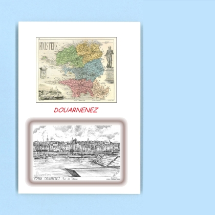 Cartes Postales impression Noir avec dpartement sur la ville de DOUARNENEZ Titre : port de treboul