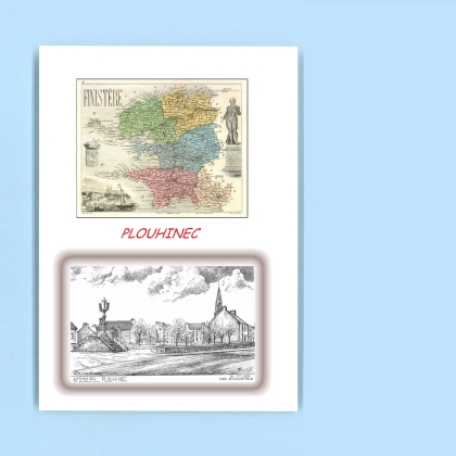 Cartes Postales impression Noir avec dpartement sur la ville de PLOUHINEC Titre : vue