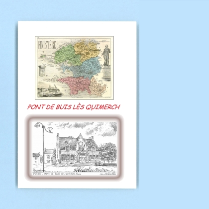 Cartes Postales impression Noir avec dpartement sur la ville de PONT DE BUIS LES QUIMERCH Titre : mairie