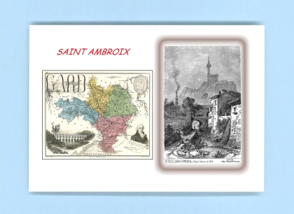 Cartes Postales impression Noir avec dpartement sur la ville de ST AMBROIX Titre : vue