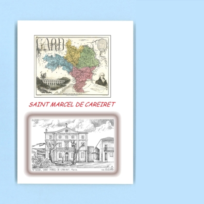 Cartes Postales impression Noir avec dpartement sur la ville de ST MARCEL DE CAREIRET Titre : mairie