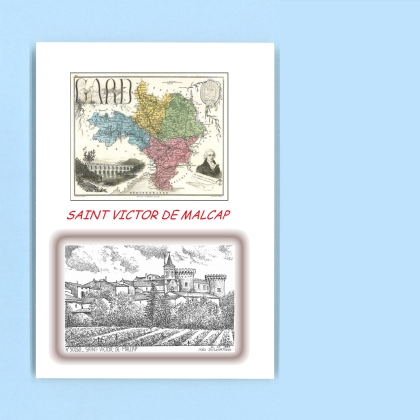 Cartes Postales impression Noir avec dpartement sur la ville de ST VICTOR DE MALCAP Titre : vue