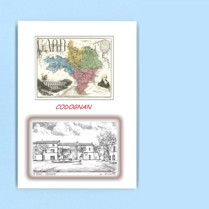 Cartes Postales impression Noir avec dpartement sur la ville de CODOGNAN Titre : vue