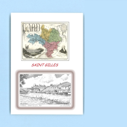 Cartes Postales impression Noir avec dpartement sur la ville de ST GILLES Titre : port
