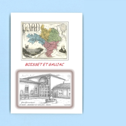 Cartes Postales impression Noir avec dpartement sur la ville de BOISSET ET GAUJAC Titre : mairie