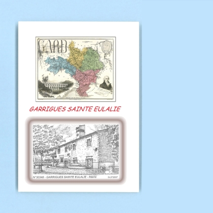 Cartes Postales impression Noir avec dpartement sur la ville de GARRIGUES STE EULALIE Titre : mairie