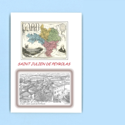 Cartes Postales impression Noir avec dpartement sur la ville de ST JULIEN DE PEYROLAS Titre : vue