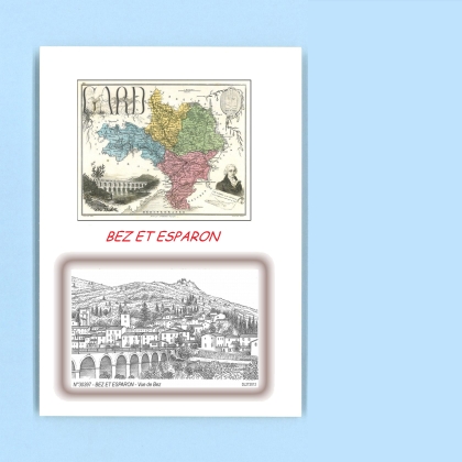 Cartes Postales impression Noir avec dpartement sur la ville de BEZ ET ESPARON Titre : vue de bez